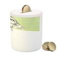 thumbnail image 3 of Sloth Piggy Bank, Hand Drawn Sluggish Animal Sloth on Green Abstract Background Curved Line, Ceramic Coin Bank Money Box for Cash Saving, 3.6" X 3.2", Pistachio Green Black, by Ambesonne, 3 of 4