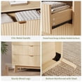 thumbnail image 3 of Ourlova Commode Cannelée Mi-Siècle à 5 Tiroirs en Bois Naturel, 3 of 6
