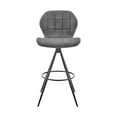 thumbnail image 2 of Armen Living Indoor Catalina 30" Swivel Bar Height Bar Stool in Charcoal Fabric and Black Finish, 2 of 10