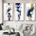 thumbnail image 1 of Designart "Miracle Abstract Ink Cloud with a Touch of Gold VI" Abstract Painting Framed Wall Art Set Of 3 - Blue Modern Frame Gallery Wall Set For Home Decor, 1 of 6
