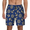 thumbnail image 3 of Uemuo Anchors and Nautical Pattern Mens Swim Trunks Quick Dry Board Shorts with Mesh Lining, Stretch Beach Shorts Quick Dry No-Chafing Board Shorts-Medium, 3 of 9