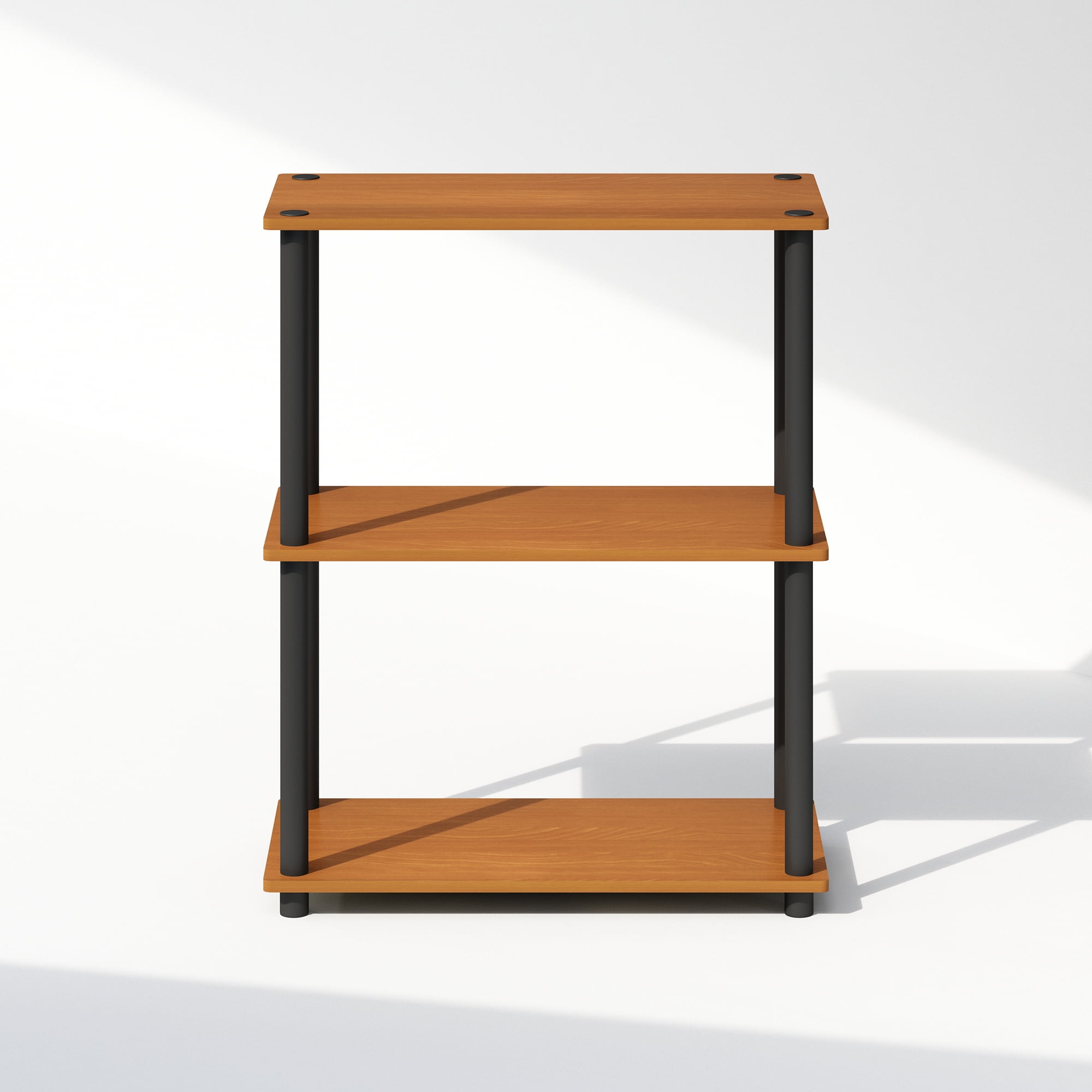 Furinno Turn-N-Tube 3-Tier Multipurpose Compact Display Rack, Shelving Unit, Bookcase, Light Cherry