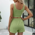 thumbnail image 4 of TMOYZQ Summer Outfits for Women 2025 Vacation Beach 2 Pieces Crop Tank Top and Shorts Matching Sets Casual Loungewear, 4 of 8