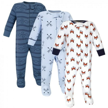 UPC: 0660168922936 | Yoga Sprout Baby Boy Cottton Zipper Sleep and Play 3pk  Fox  Preemie
