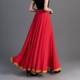 thumbnail image 4 of Women's Chiffons Long Skirt for Dancers Elastic Waist Sequins Lace Trim Dance Skirts for Performances and Photoshoots, 4 of 9