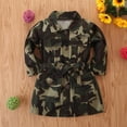 thumbnail image 4 of KYAIGUO 1-7T Girls Spring Camouflage Trench Coat for Kids Toddler,Baby Long Sleeve Knee-Length Outerwear Classic Button down T-Shirt Jacket Overcoat Fall Single Breasted Windbreaker with Bow-Tie Belt, 4 of 10
