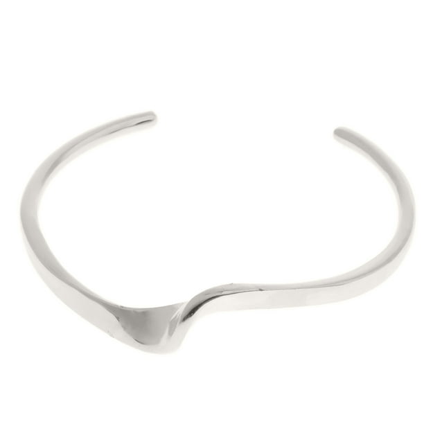 Brazalete chapado en oro plateado Zulema Pulsera de onda para hombres y mujeres homosexuales Plata