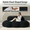 thumbnail image 4 of The Magic Home Causeuse 3 Places de 90 Pouces en Bouclé Incurvé Style Nuage, Noire, 4 of 13