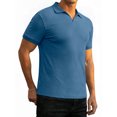 thumbnail image 3 of GIRUNS Men's Muscle V Neck Polo Shirts Slim Fit Ribbed Knit Short Sleeve Shirts Golf Shirts Casual Stylish Tee, 3 of 6
