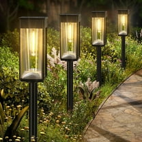 Bright Solar Pathway Lights Outdoor, 6 Pack Solar Powered Garden Lights Waterproof IP65, Auto On/Off Outdoor Light for Lawn Patio Walkway Driveway Decor Landscape Lighting
