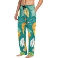 thumbnail image 4 of Men's Pajama Pants with Pockets Sleepwear Lounge Pants Stretch Casual Cute Jungle Animals Palm Leaves, 4 of 6