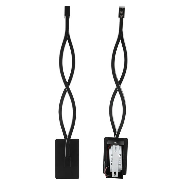 Lámpara de noche Jadeshay lámpara de pared LED ondulada moderna Color Negro 16W 1600lm IP65