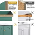 thumbnail image 3 of 48"Bathroom Vanity, Freestanding Bathroom Vanities with Sink,Bathroom Storage Cabinet with 4 Soft close doors and 2 drawers, Green, 3 of 11