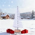 thumbnail image 5 of LmnLft Mini Christmas Tree, Artificial Mini Sisal Fiber Snow Frost Trees, Exquisite Desktop Miniature Pine Tree with Wooden Bases,Winter Snow Ornaments Tabletop Trees for Party Home Decor, 5 of 6