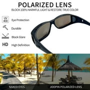 Joopin Sunglasses Fit Over Glasses, Polarized 100% UV Protection Wrap-around Sunglasses for Men & Women Driving