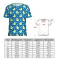 thumbnail image 2 of Duck Pattern Blue Background Womens Tops Women's Fashion Casual Short Sleeve Flower Print Round Neck Pullover Top Blouse, 2 of 6