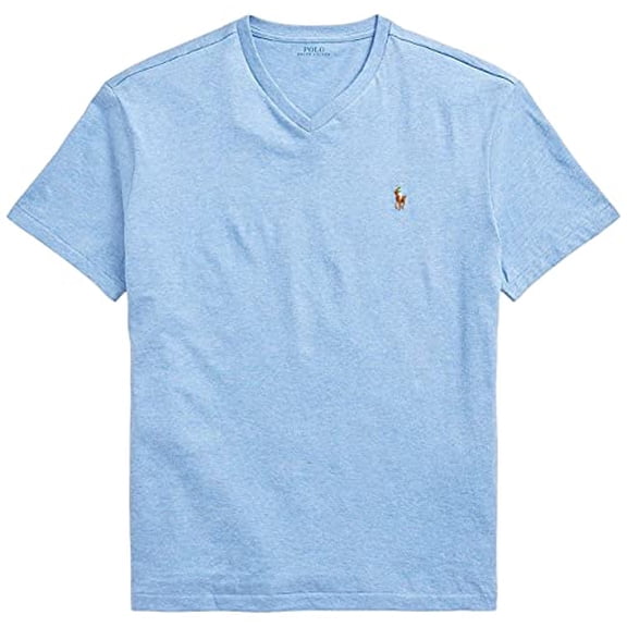 POLO RALPH LAUREN Mens T-Shirt V-Neck (L, JamicaBlueSigPony)
