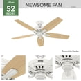 thumbnail image 3 of Hunter Fan Company 53322 52" Newsome Ceiling Fan, Fresh White, 3 of 5