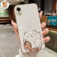thumbnail image 1 of Para IPhone 11 12 13 Pro Max 14 Plus Borde De Chapado Pliegue Estereoscópico 6D Lindo Gato Soporte Color Caramelo Funda, 1 of 4