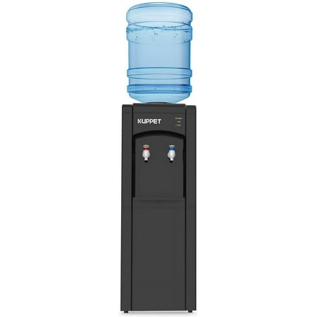 KUPPET Top Loading Water Cooler Dispenser,3 or 5 Gallon Bottle,PP material Electrical Cooling HOT and COLD Anti-Scalding Design And Storage Cabinet With Child Safety Lock For Home Use,Black