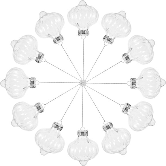 Clear Plastic Ornaments,12Pcs Christmas Ball Hanging Ornaments Xmas Hanging Pendants Clear Plastic Fillable Ball Ornaments