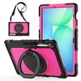 thumbnail image 2 of XYX For Samsung Galaxy Tab S10 FE Plus Case 13.1 inch, 360 Rotating Shockproof Cover with Stand, Handle, Shoulder Strap (SM-X620/X6266), Rose Panel, 2 of 7