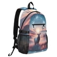 thumbnail image 2 of JIALIOU 14" Laptop Backpack Waterproof Airline Approved Stylish Casual Daypack for Travel Business College Work, Elk under Night Sky, 2 of 8