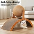 thumbnail image 3 of PrimeGo 3-in-1 Cat Scratcher Cats Cardboard Scratching Pad with Sisal Ball Wood Frame Indoor Kitten Arched Scratcher for Active Cats Scratching Playing Climbing, 3 of 7