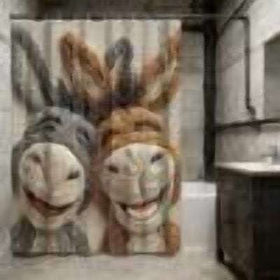 Todaioua Funny Donkey Shower Curtain Rustic Farmhouse Shower Curtains for Bathroom Fun Cute Animal Wildlife Waterproof Fabric Bath Curtain Decor 71 X 71 Inch