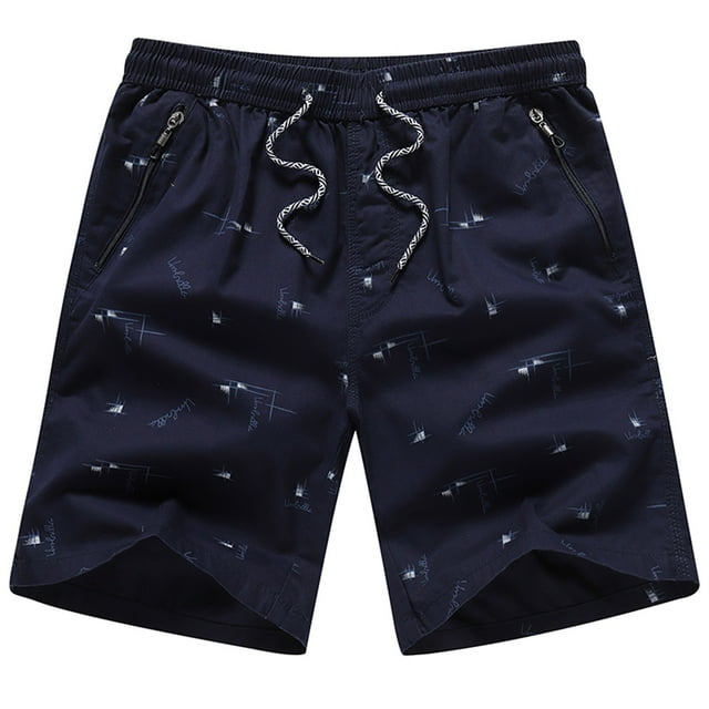 CEHVOM Fashion Men's Pocket Casual Print Elastic Wasit Leisure Time Tooling Short Pants