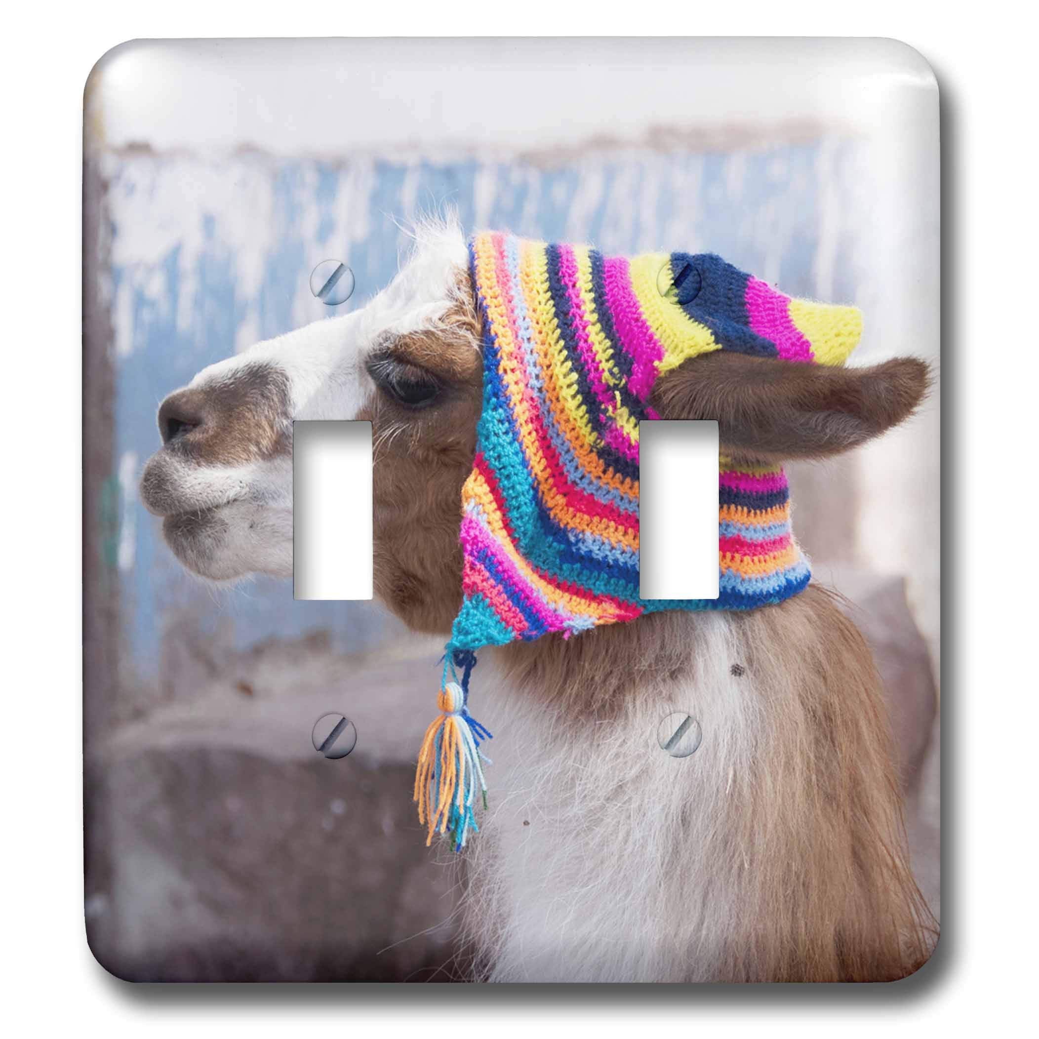 Grußkarten-Set 'Peru, Lama In Einem Dorf' – 6 Karten, 15,2x15,2 Cm, Mit Umschlägen, Von Jutta Riegel