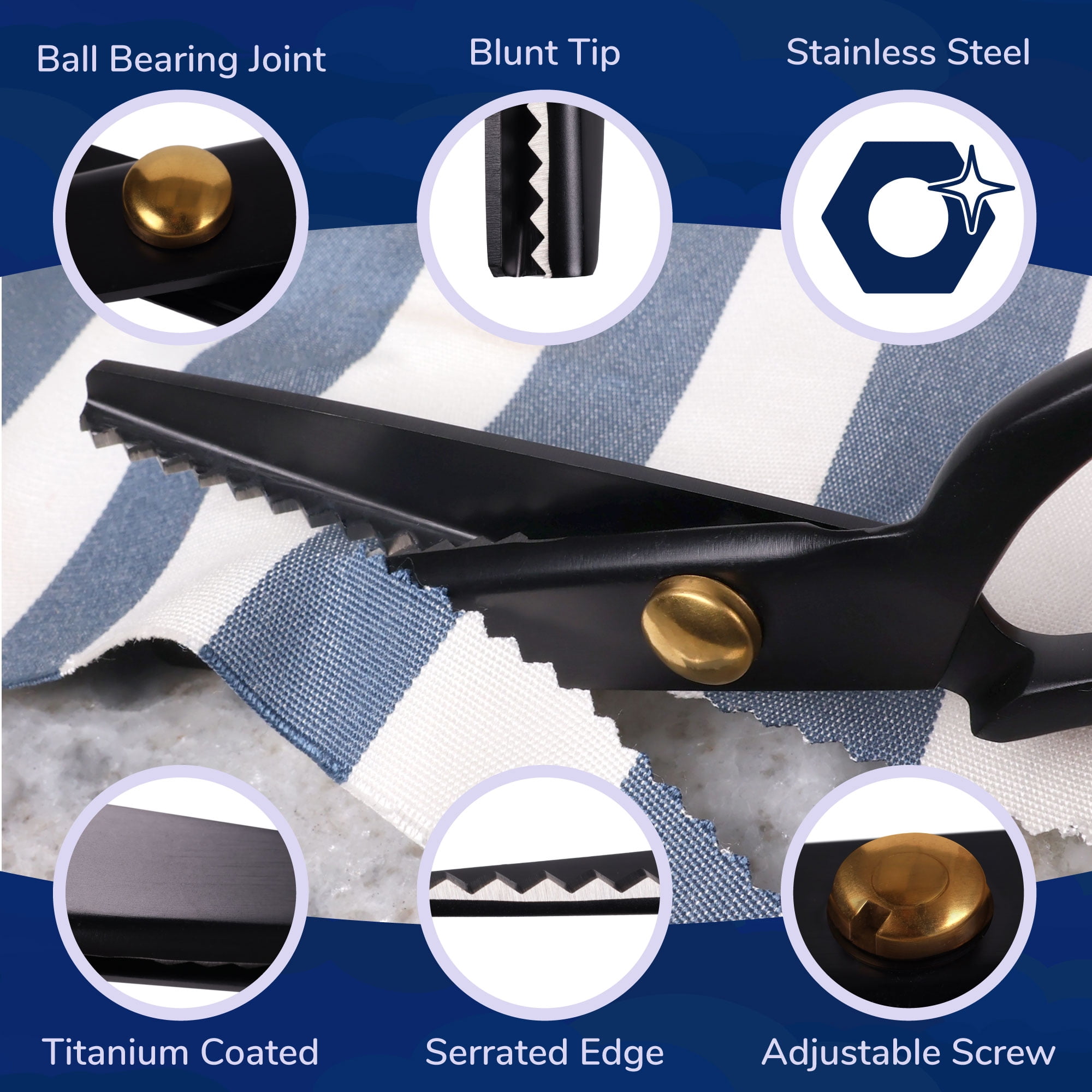 JubileeYarn Metal Pinking Shears - Black - 1 Unit