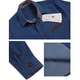 thumbnail image 5 of COOFANDY Long Sleeve Button Up Shirts for Men Slim Fit Denim Shirt Casual Shirt, 5 of 6