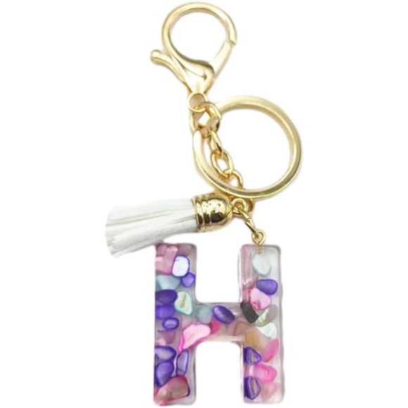 Letter Keychain,26 Letters A-Z Decorative Letter Keychain,Name Keychain for Women Girls Men Teenager Gift