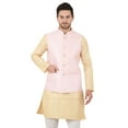 thumbnail image 2 of eloria Men's Nehru Jacket Waistcoat Indian Waistcoat Blazer Jacquard Jacket, 2 of 7