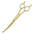thumbnail image 1 of Tijeras de peluquería para perros Unique Bargains con mango ergonómico, cortadores curvados hacia abajo, tijeras curvadas de 7.5" tono dorado, 1 of 7