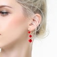 thumbnail image 3 of Hearth & Gear Red Pearl Pendant Ear Hook Temperament Fresh Everything Matching Pearl Earrings Long Earrings To Modify The Face Shape Real Earrings for Women Solid Hoop Earrings Earrings for Women, 3 of 6