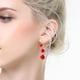 thumbnail image 3 of Pendiente de gancho con perla roja Temperamento fresco Todo a juego Pendientes largos con perlas para modificar la forma del rostro, 3 of 7