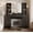 Black, variant on Eastvita Brown Makeup Vanity Desk with 10 LED Lights/3 Lighting Colors/Adjustable Brightness/5 Drawers/6 Open Shelves/1 Cabinet/Multiple Shelves/45.2IN L Large Vanity
