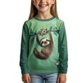 thumbnail image 3 of DISNIMO Green Sloth Shirt Kids Boys Shirts Long Sleeve Size 9-10 Girls Clothes Long Sleeve Shirts Crew Neck Top Girls Basic Tee Shirts Boys Tshirts Soft Tees Unisex Shirt Cute Outfits for Girls, 3 of 7