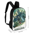 thumbnail image 2 of The Mandalorian-theme Backpack, Campus style schoolbag Bookbag with Adjustable Shoulder Straps And Large Zip Compartment, Unisex Travel Bags.17”, 2 of 6