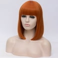 thumbnail image 3 of Unique Bargains Wigs for Women 14" Orange Bob Wig with Wig Cap, 3 of 6