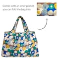 thumbnail image 5 of Wrapables Large & Small Foldable Tote Nylon Reusable Grocery Bags, Set of 2, Happy Dots, 5 of 5