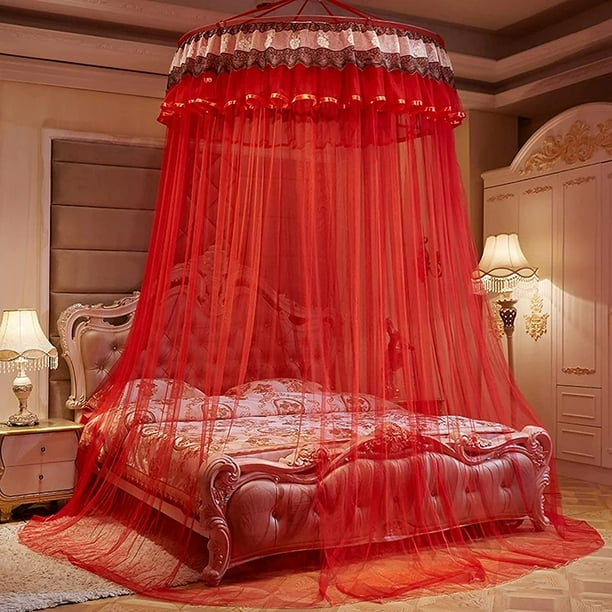 Dome Lace Bed Canopy Universal Mosquito Net Repellent Full