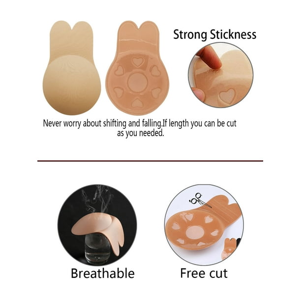 Rabbit Ear Breast Lift Up Bra Strapless Sticky Pad Reusable Cup A - F -  Grade A