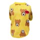 thumbnail image 1 of Cárdigan de punto amarillo con mangas cortas para mascotas, talla L Suéter adorable para perro con estampado de oso, 1 of 8