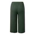 thumbnail image 4 of Women Wide Leg Pants Summer High Waisted Pants Drawstring Casual Trousers with Pockets Green S, 4 of 6