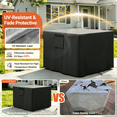 thumbnail image 5 of GASPRO 28 Inch Square Fire Pit Cover, Fits for 24-28 Inch Outdoor Fire Table Cover, 100% Waterproof and Windproof Fire Bowl Cover, 420D Heavy Duty Fabric, 28"W x 28"D x 25"H Black, 5 of 12
