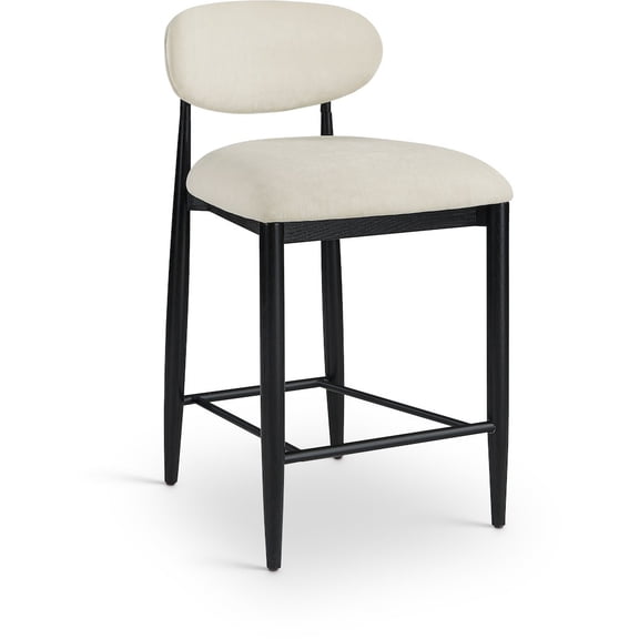 Meridian Furniture Riccio Beige Performance Fabric Upholstered Stool