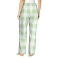 thumbnail image 3 of Bingfone Pajamas For Women,Pistachio Green Checkboard Pajama Pants With Pockets-Large, 3 of 9